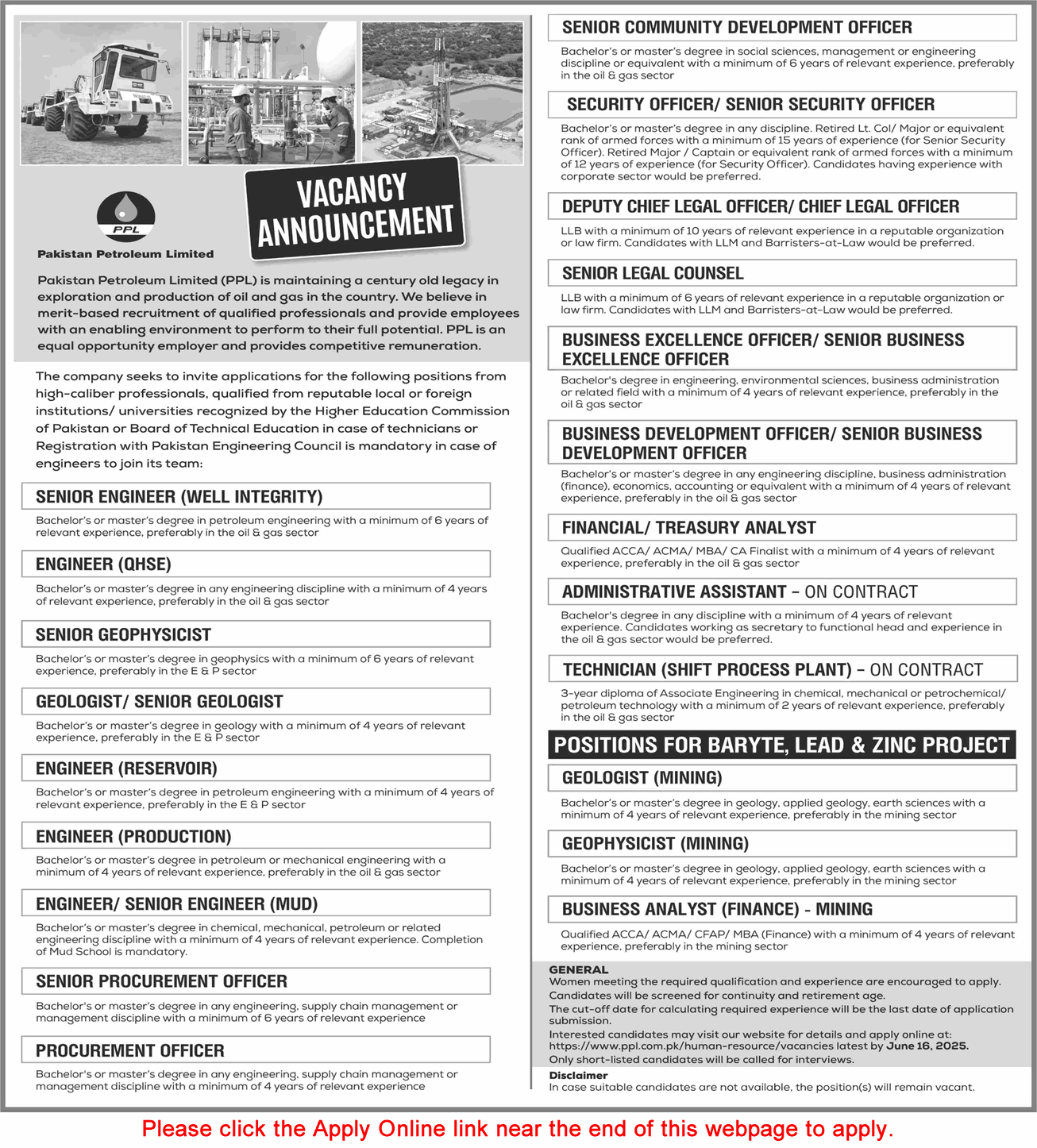 PPL Jobs 2025 – Apply Online for Pakistan Petroleum Limited Career