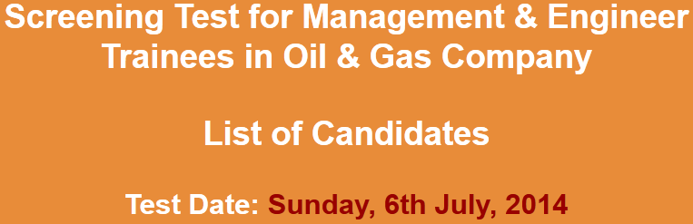 Management & Engineer Trainees Oil & Gas Company NTS Test 2023