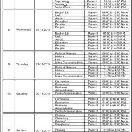 PPSC Combined Competitive Written Exams 2023 Date Sheet Schedule Papers Timings