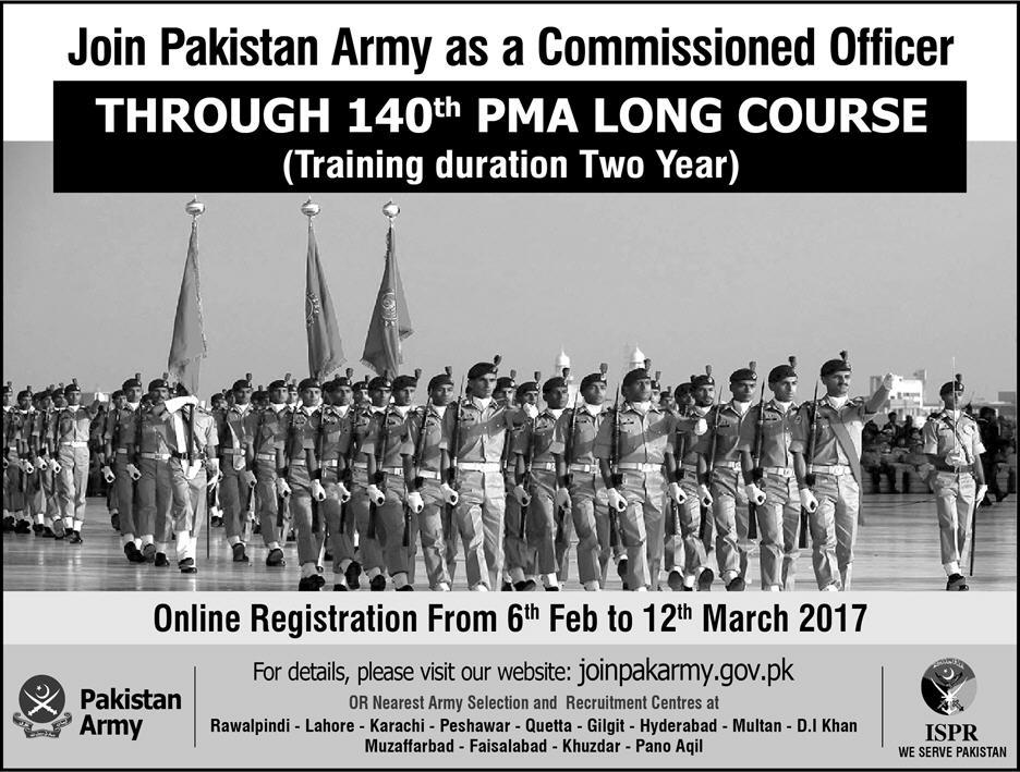 Join Pak Army 147 PMA Long Course as Commission Officer Registration