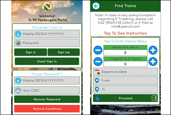 Pakistan Railway Seat Reservation Online Mobile Application