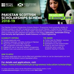 Pakistan Scottish Scholarships Scheme 2023 Online Application Form Download Eligibility Criteria