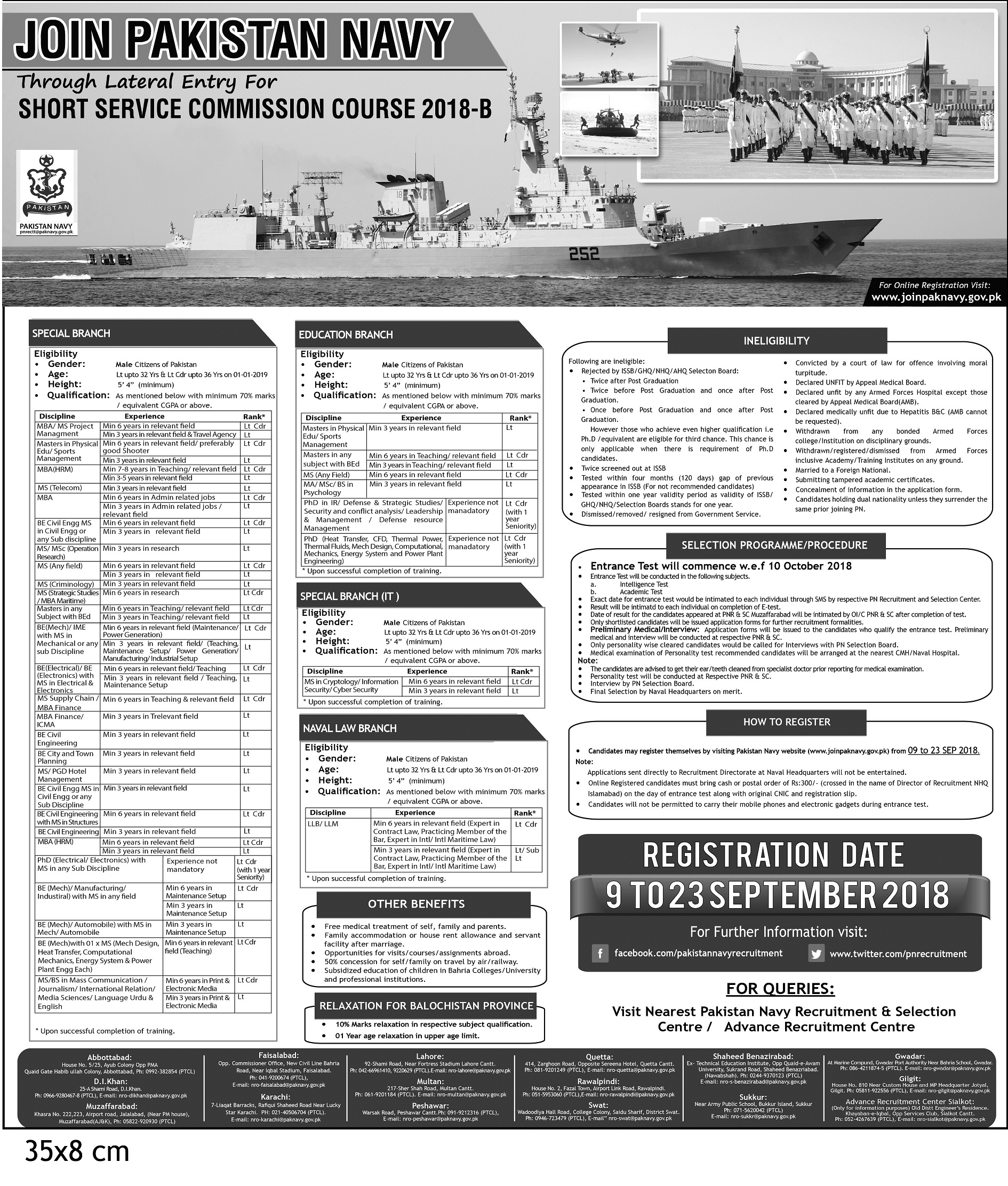 Join Pakistan Navy as commission officer September 2023 online registration