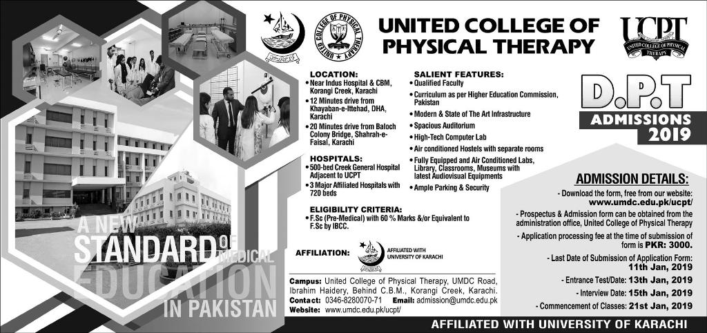 United College of Physical Therapy UCPT Admission 2023 Apply Online