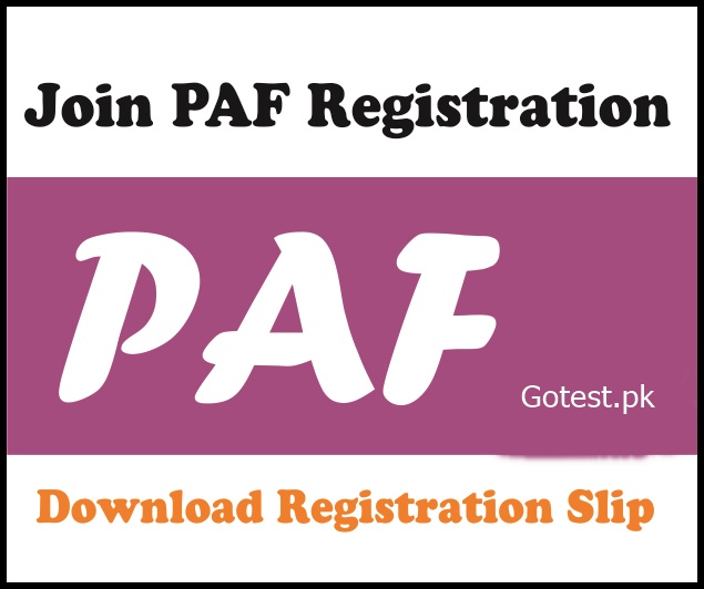 Join PAF Registration Roll No Slip