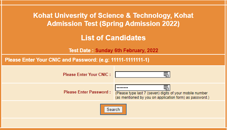 KUST GAT Test 2024 Answer Key Results Merit List Selected Candidates Final List