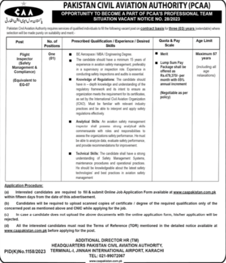 Pakistan Civil Aviation Authority PCAA Jobs 2024 Online Registration   Pakistan Civil Aviation Authority PCAA Jobs 2023 Online Registration 