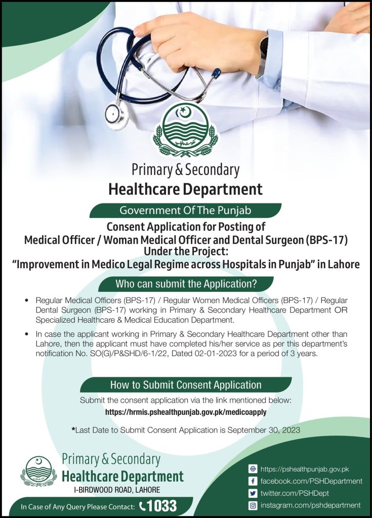 Healthcare Department Women Medical Officers Jobs 
