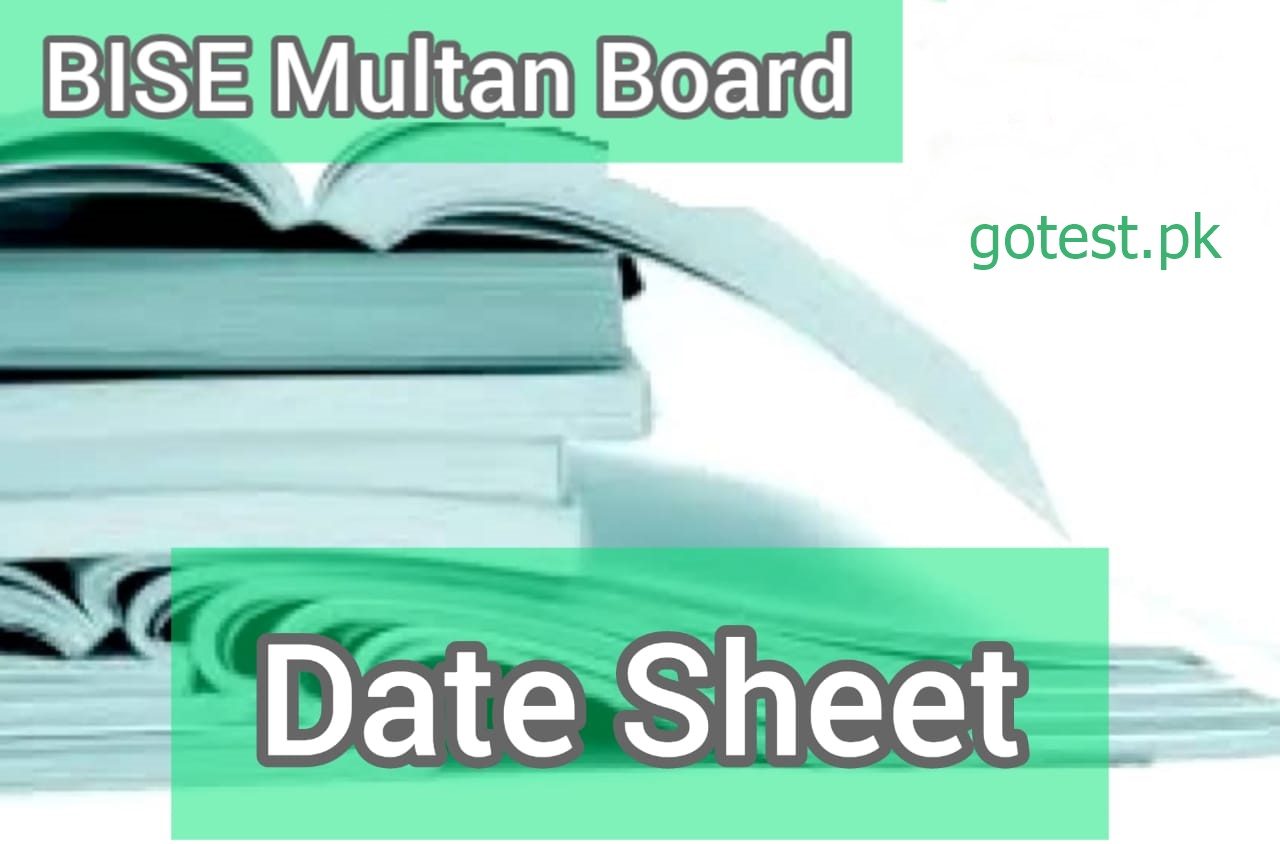 BISE Multan Board Matric 9th/10th Class Date Sheet 2024