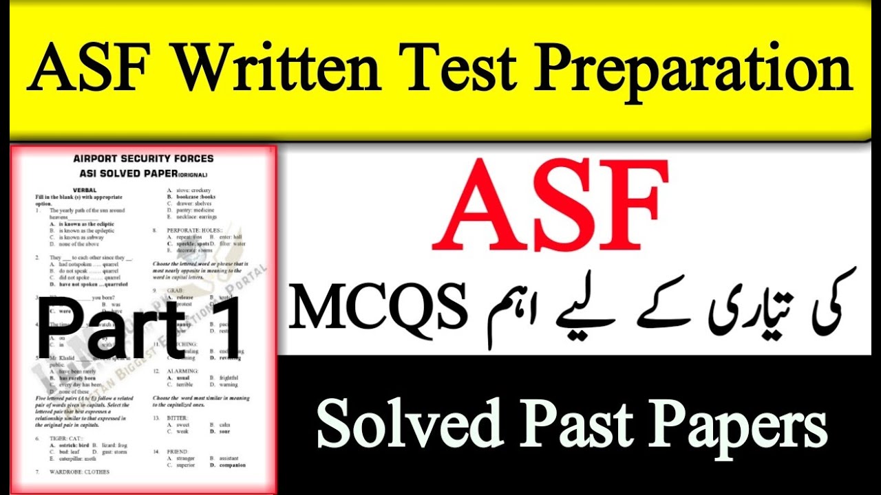 ASF Jobs 2023 Written Test Preparation