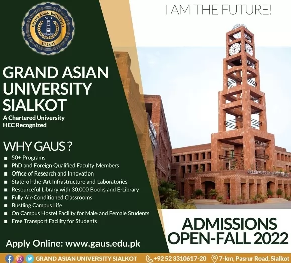 Grand Asian University Sialkot Admission 2023 Apply Online