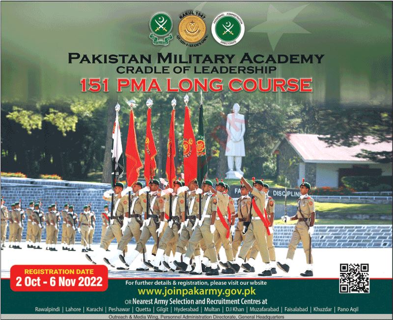 Join Pak Army PMA Long Course 151 Registration 2024