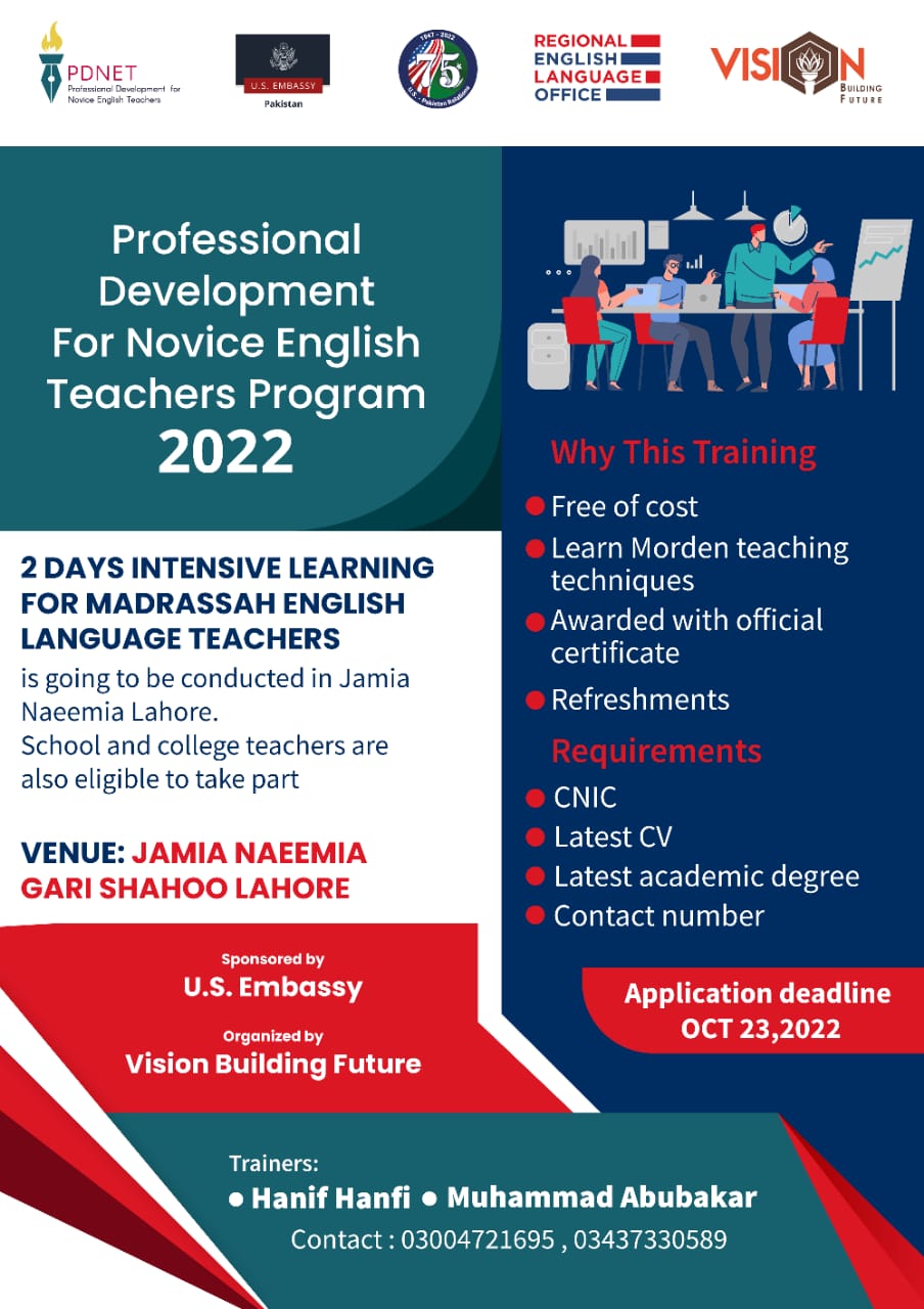 Professional Development for Novice English Teachers Program 2023