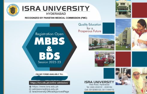 Isra University MBBS BDS Admission 2023 