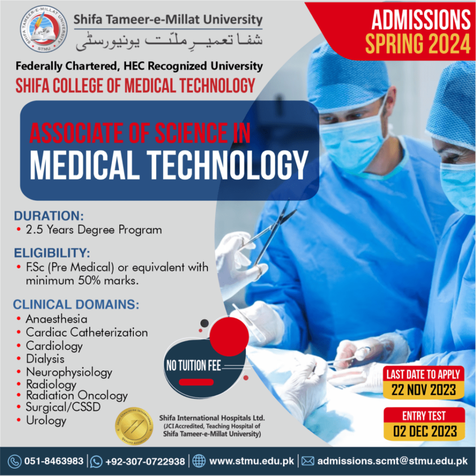 Shifa Medical College Admission 2024-24 Last Date Apply Online