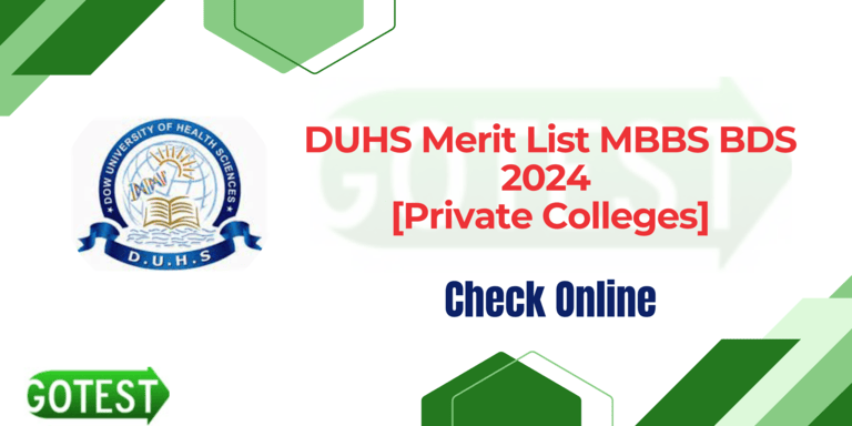 DUHS Merit List MBBS BDS 2024
