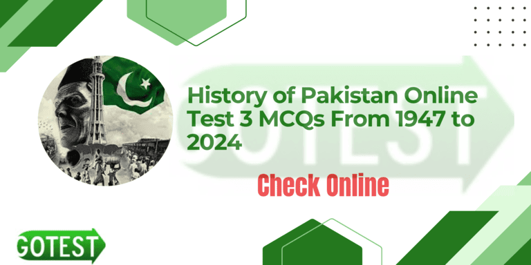 History of Pakistan Online Test 3 MCQs