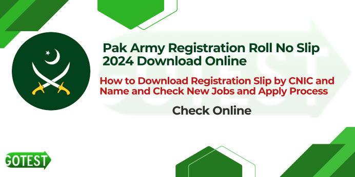 Pak Army registration roll no slip
