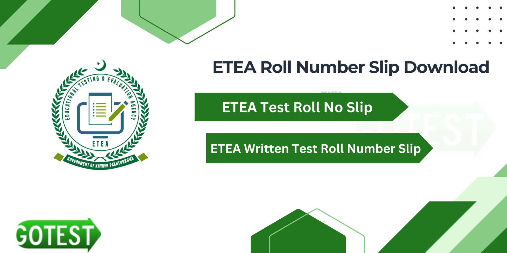 ETEA Roll No Slips 2026 Download Online By CNIC | ETEA Written Test ...