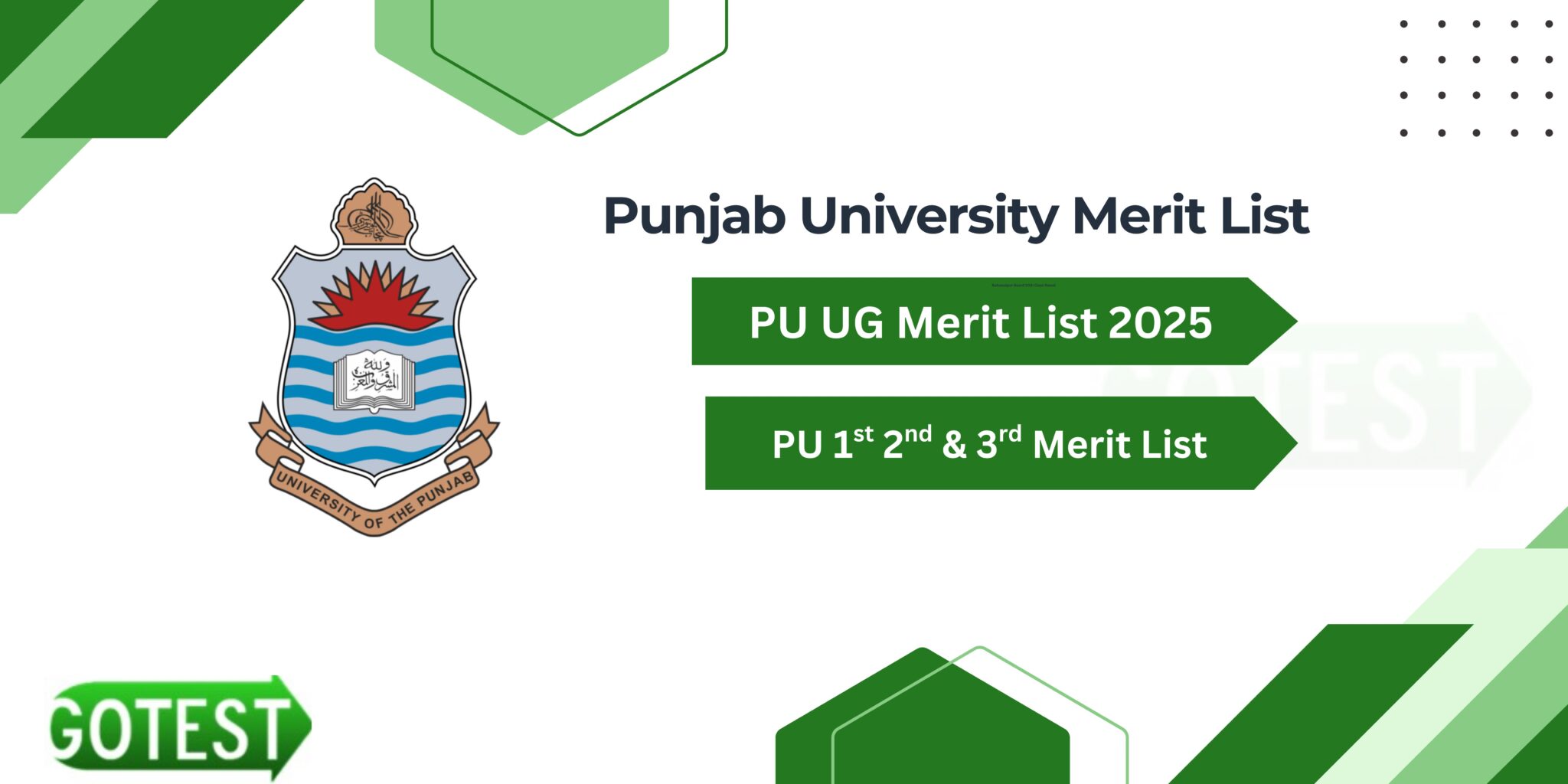 Course Completion Checklist PU Merit List 2026 BS Program Morning/Evening