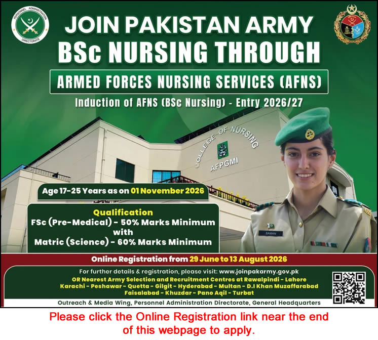 Join Pak Army as Nurse AFNS 2026 | Online Registration, Eligibility, and Complete Guide 1 Ad Express Job 20260628 001 1